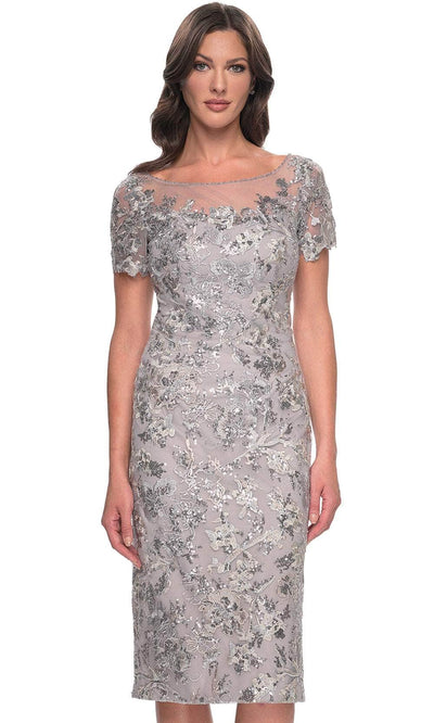 La Femme 30854 - Embroidered Knee-Length Dress Mother of the Bride Dresses