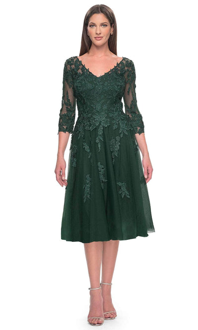 La Femme 30964 - Quarter Sleeve Knee-Length Dress Cocktail Dresses