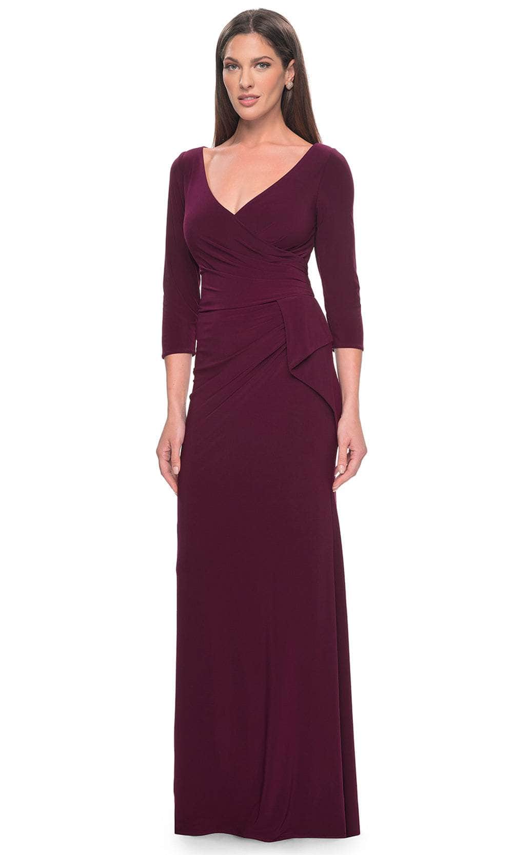 La Femme 30967 - Quarter Sleeve V-Neck Evening Dress Evening Dresses