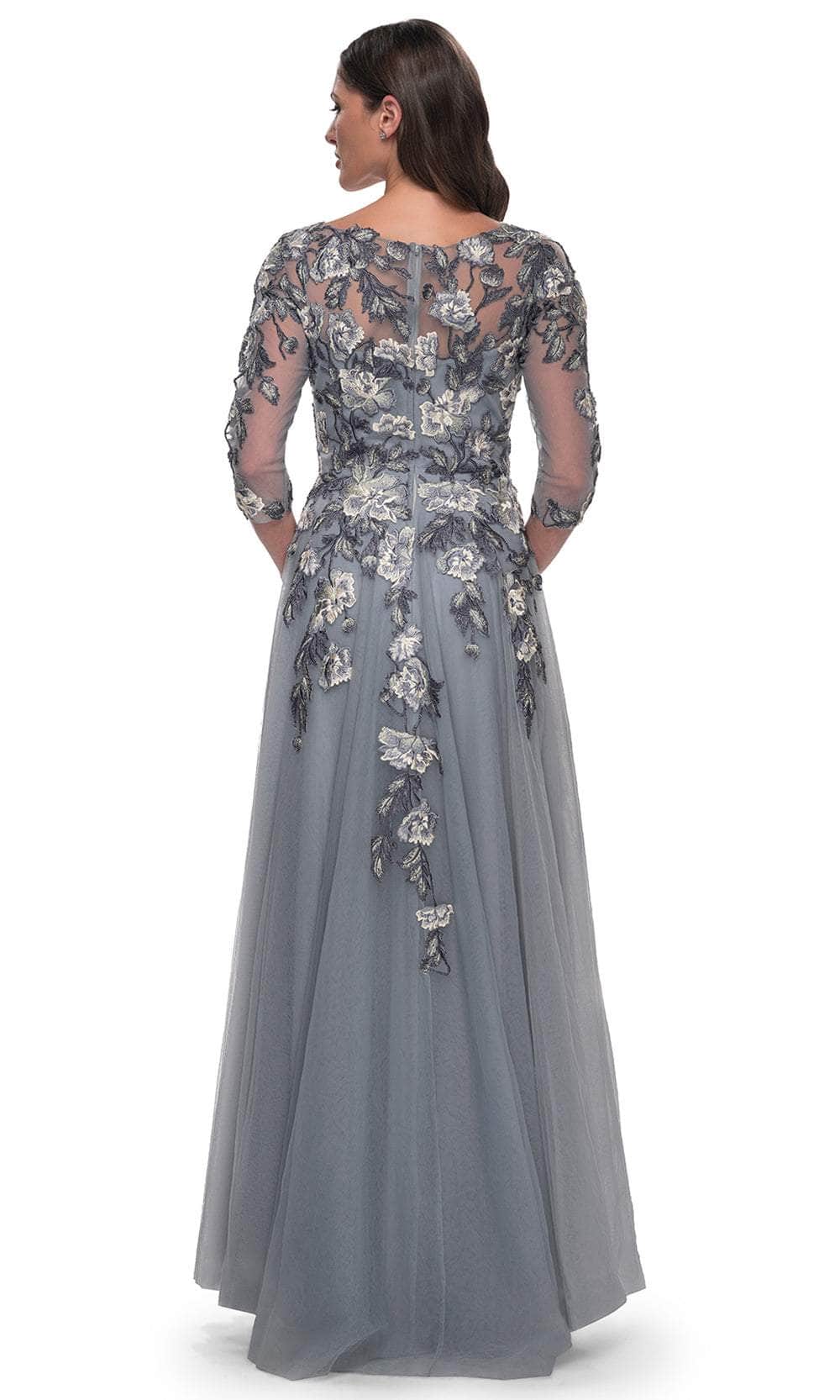 La Femme 30968 - V-Neck Quarter Sleeve Gown Mother of the Bride Dresses
