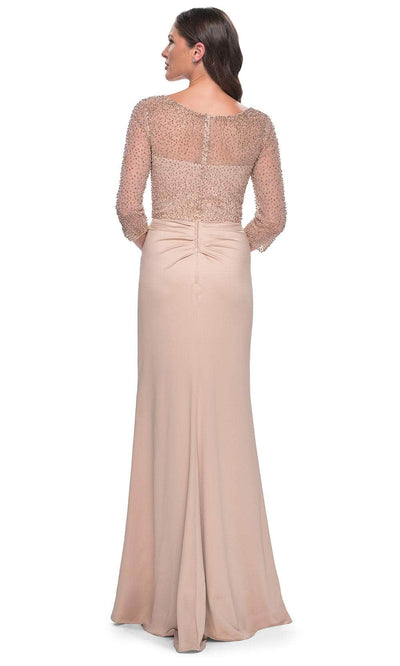 La Femme 31011 - Beaded Illusion Satin Evening Dress Evening Dresses
