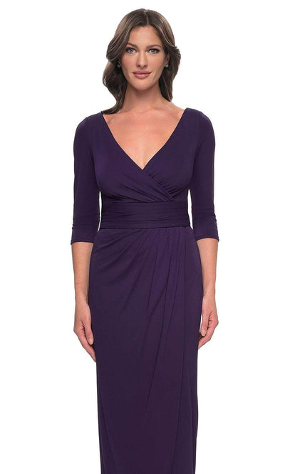 La Femme 31014 - Ruched Waist Evening Dress Evening Dresses