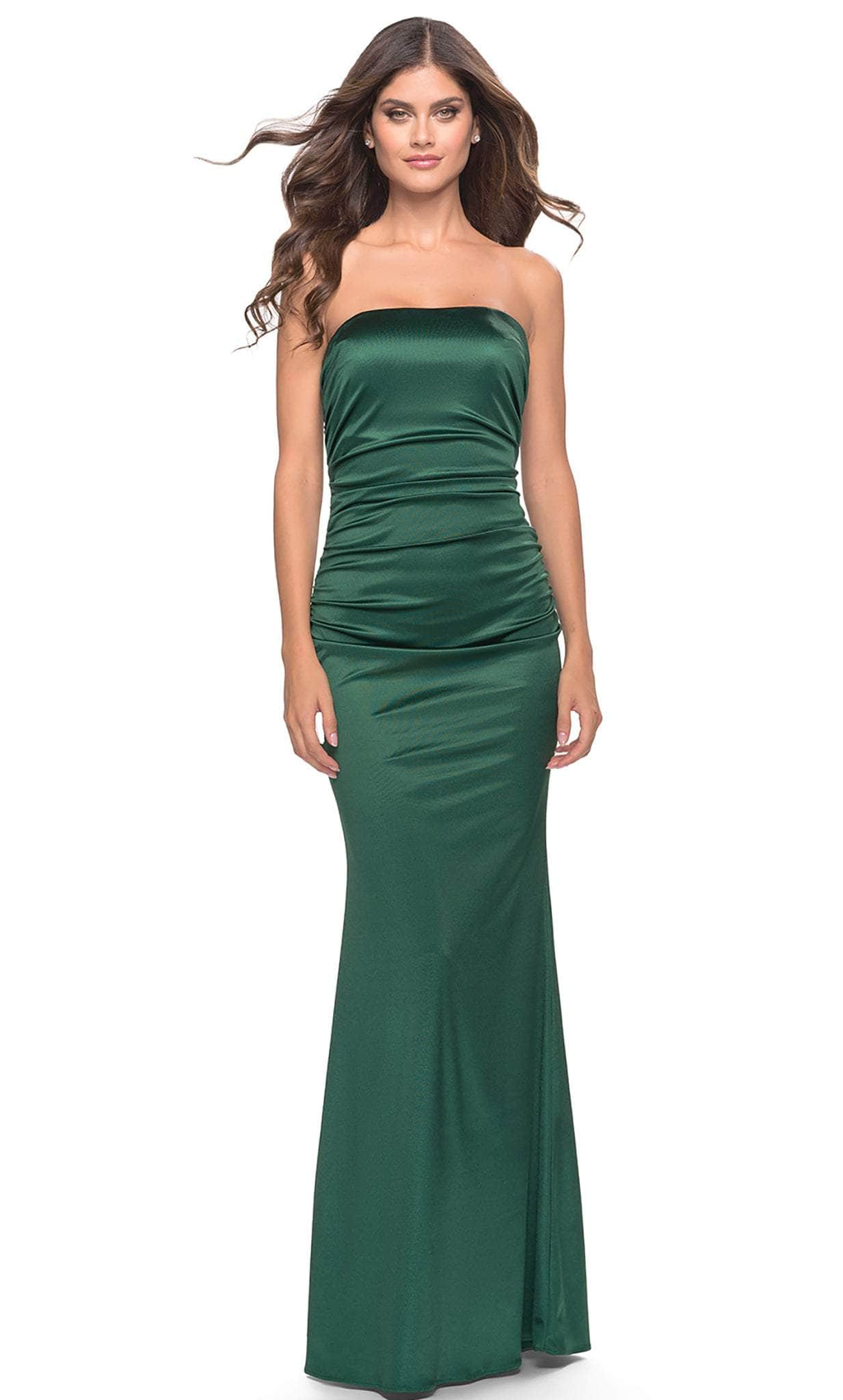 La Femme 31189 - Strapless Sheath Prom Dress Special Occasion Dress 00 / Dark Emerald