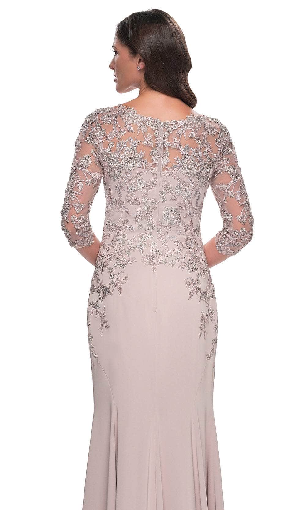 La Femme 31194 - Quarter Sleeve V-Neck Gown Evening Dresses