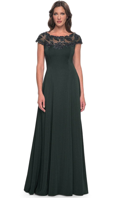 La Femme 31195 - Illusion Bateau Evening Dress Evening Dresses 2 / Emerald