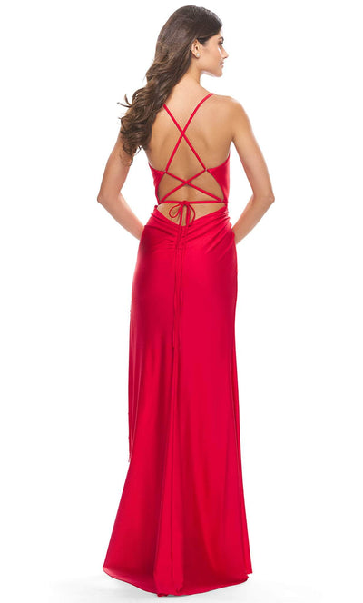 La Femme 31326 - Fringed Slit Prom Dress Special Occasion Dress