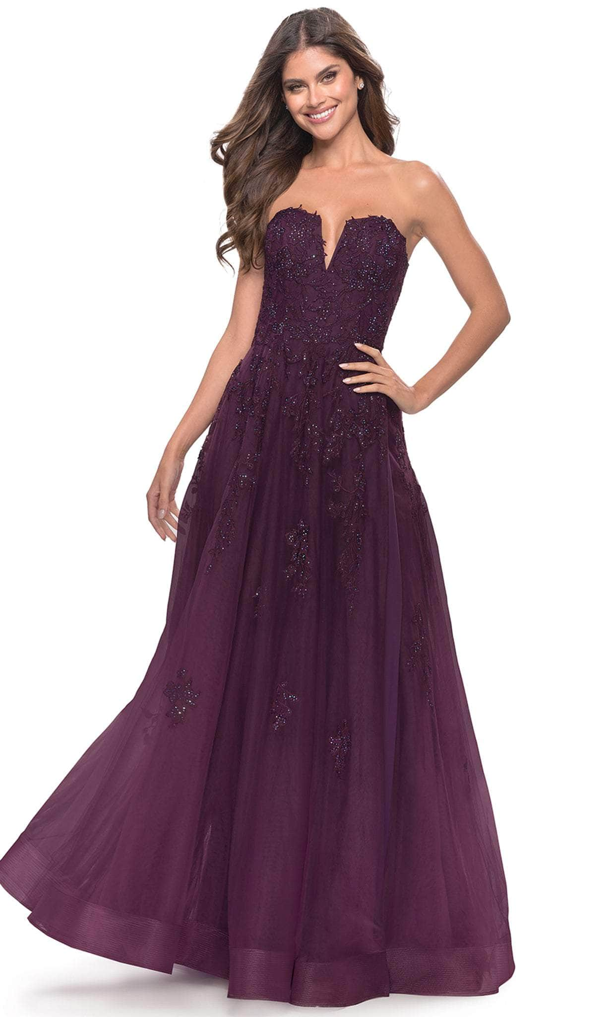 La Femme 31345 - Applique Tulle Gown