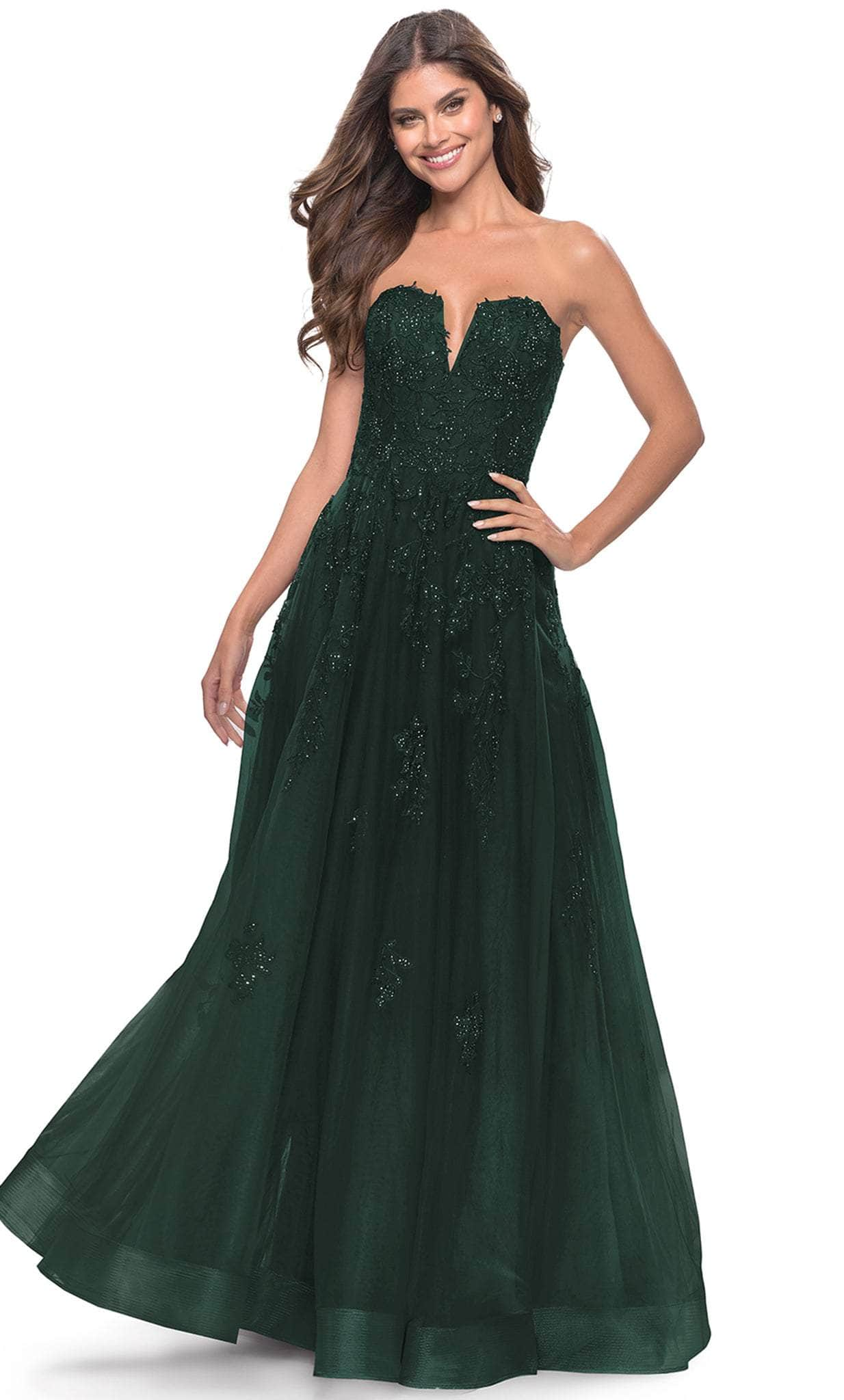 La Femme 31345 - Applique Tulle Gown