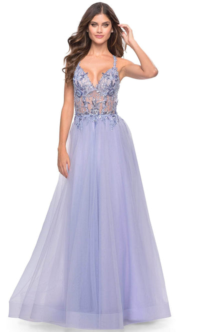 La Femme 31369 - Sleeveless Sheer Bodice Prom Dress Special Occasion Dress