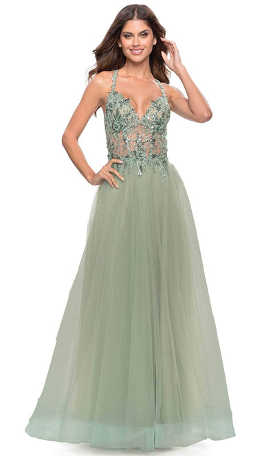 La Femme 31369 - Sleeveless Sheer Bodice Prom Dress Special Occasion Dress