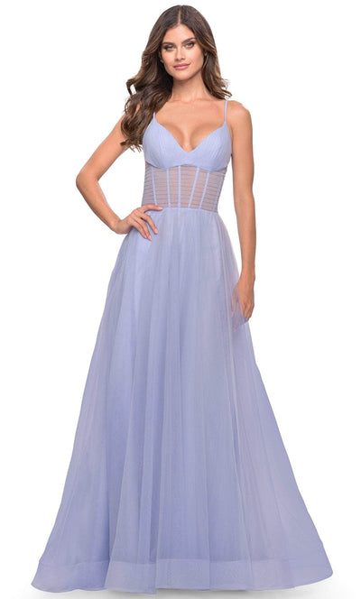 La Femme 31502 - Deep V-Neck Dress