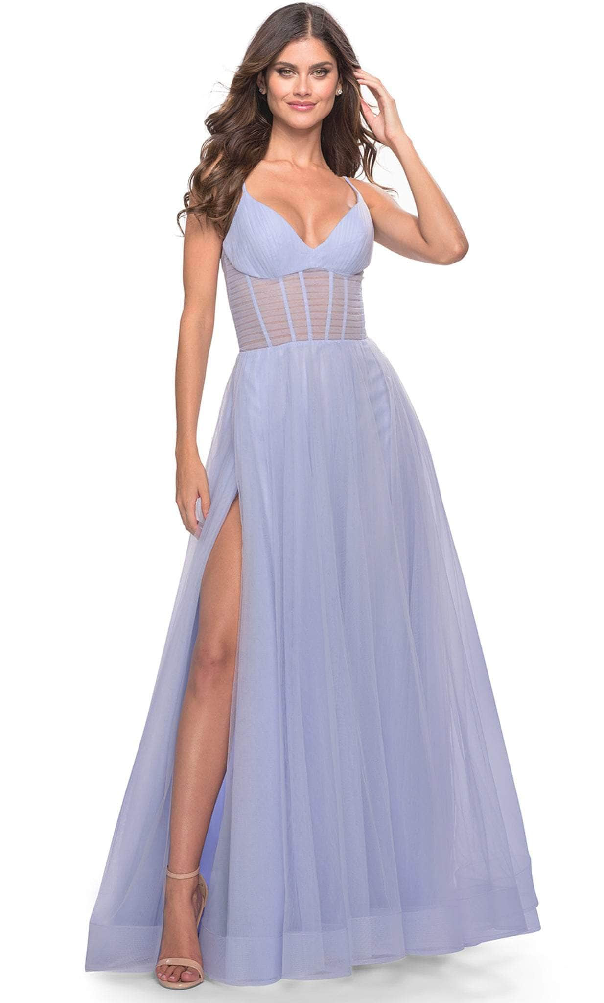 La Femme 31502 - Deep V-Neck Dress