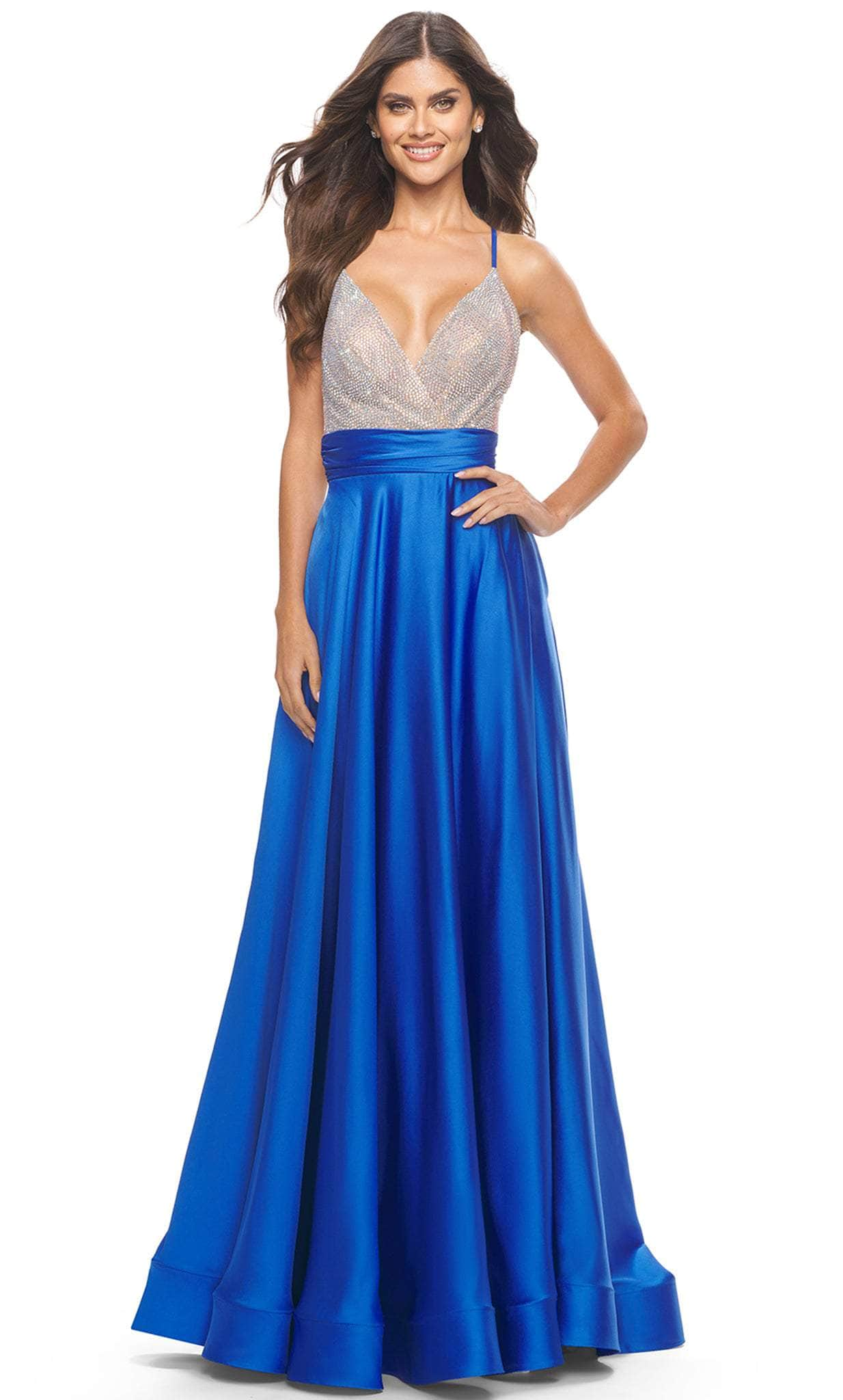 La Femme 31592 - Beaded Satin A-Line Gown