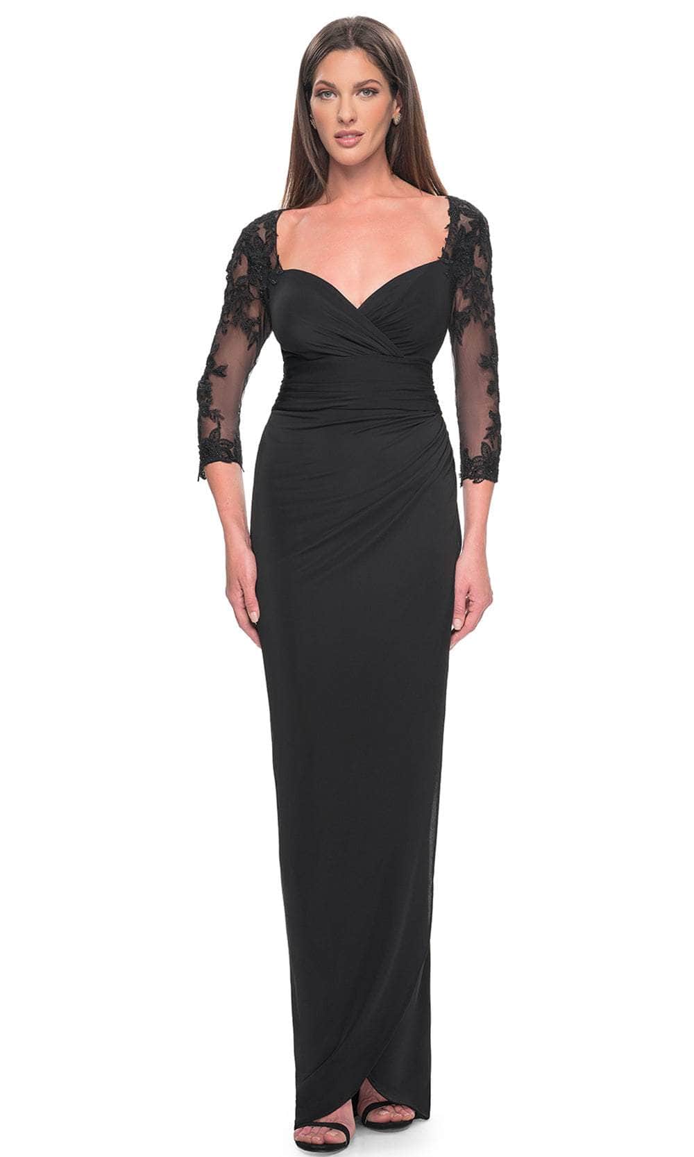 La Femme 31659 - Empire Sheath Formal Dress Evening Dresses 4 / Black