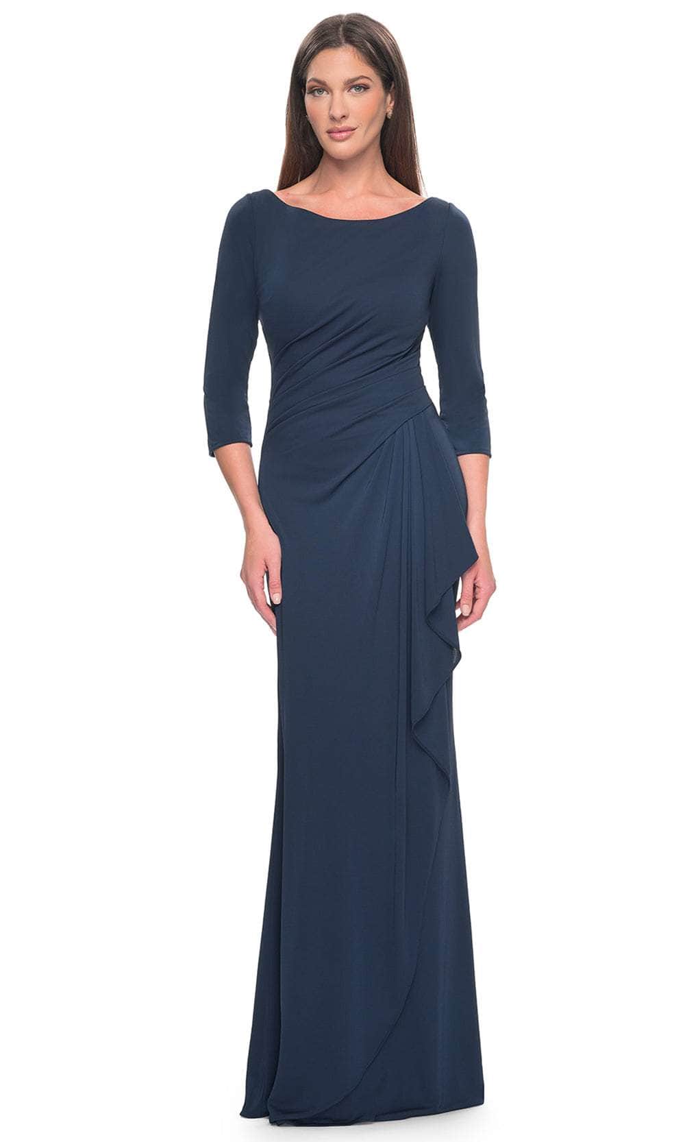 La Femme 31705 - Draped Bateau Formal Dress Evening Dresses