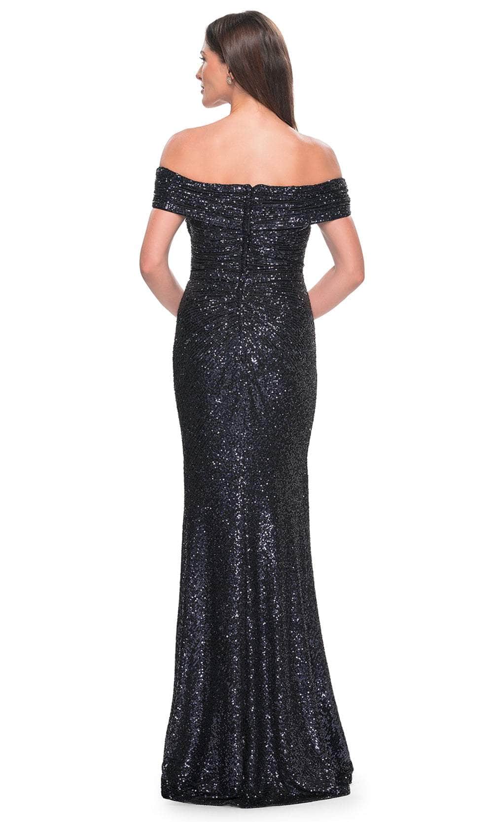 La Femme 31772 - Ruched Sequin Evening Dress Evening Dresses