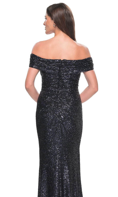 La Femme 31772 - Ruched Sequin Evening Dress Evening Dresses