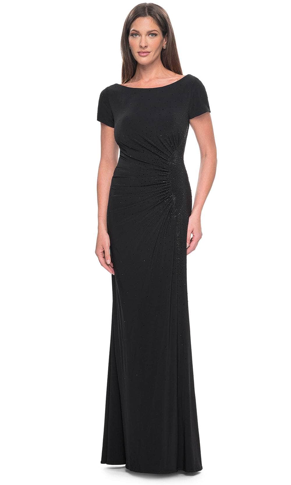 La Femme 31773 - Rhinestone Sheath Formal Dress Evening Dresses 4 / Black