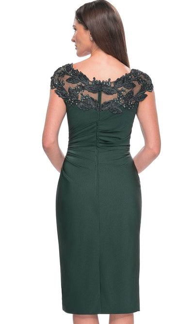 La Femme 31839 - Knee-Length Illusion Formal Dress Holiday Dresses
