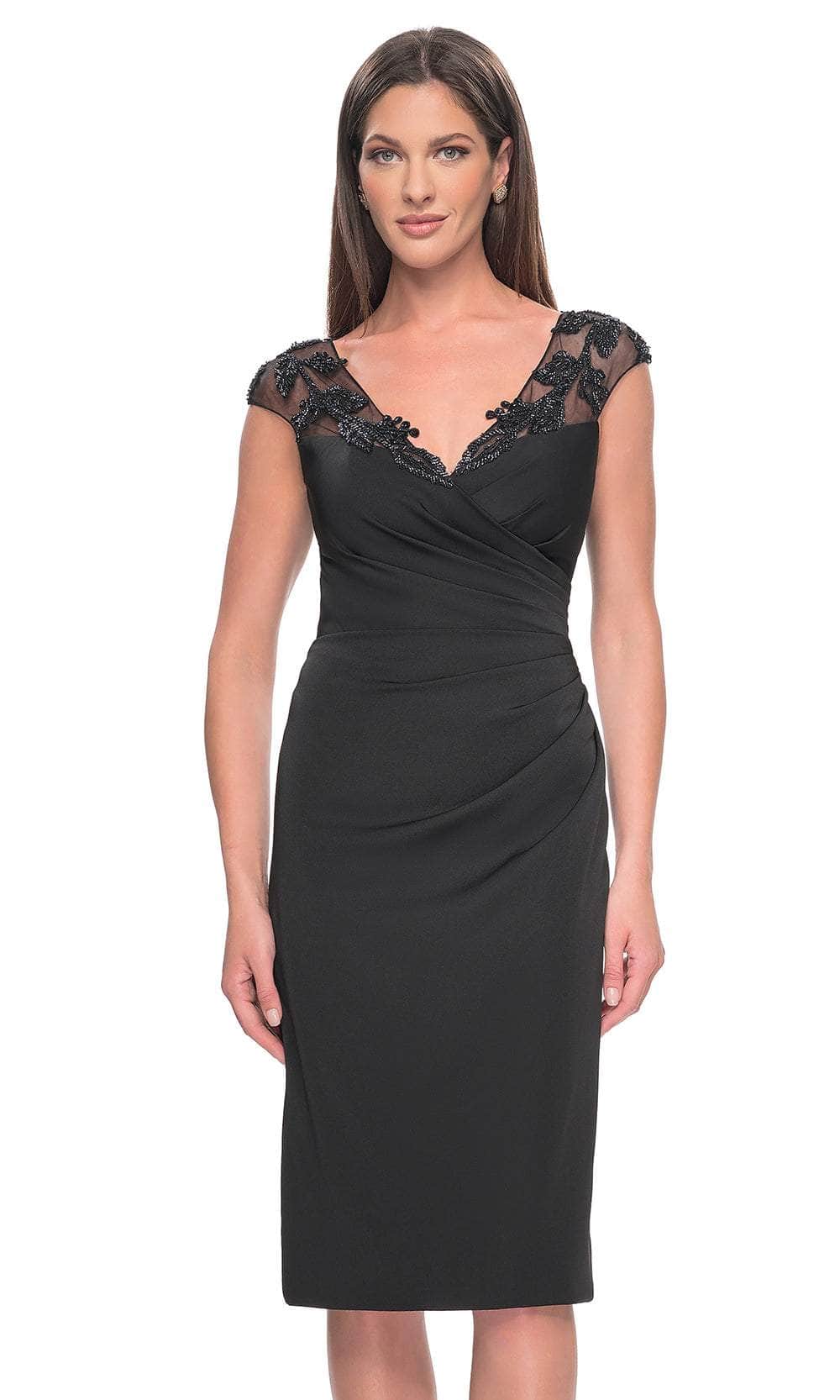 La Femme 31839 - Knee-Length Illusion Formal Dress Holiday Dresses