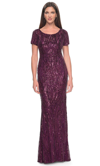 La Femme 31852 - Short Sleeve Sequin Evening Dress Mother of the Bride Dresses
