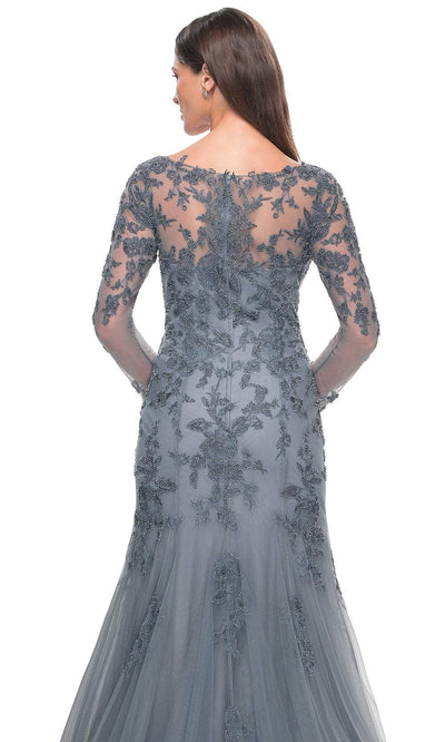 La Femme 31887 - V-Neck Floral Evening Dress Mother of the Bride Dresses