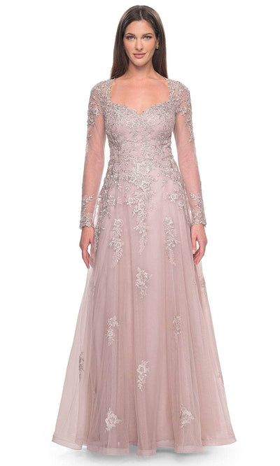 La Femme 31937 - Tulle A-Line Evening Dress Mother of the Bride Dresses 4 / Dusty Mauve