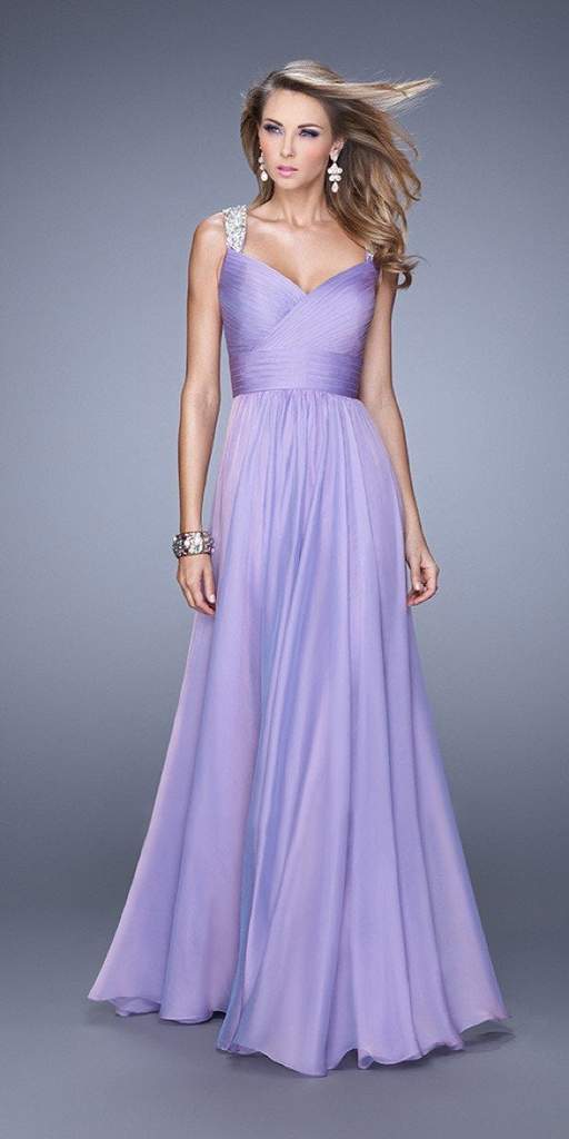 La Femme - Ornate Strapped Interlaced Gown 20448 CCSALE 10 / Wisteria