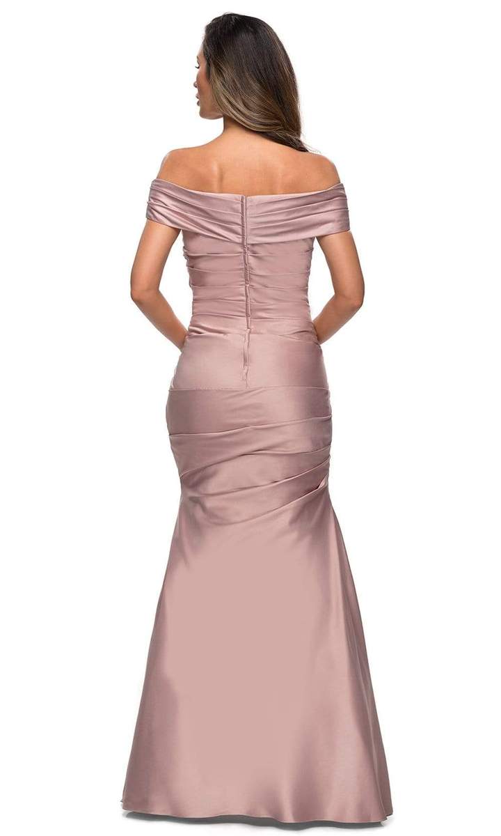 La Femme - Pleated Bodice Trumpet Evening Dress 28047SC CCSALE