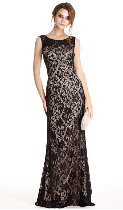 Lace Embellished Mother of Bride Sheath Dress Dress XXS / Black