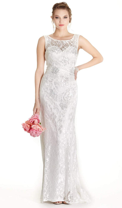 Lace Embellished Mother of Bride Sheath Dress Dress