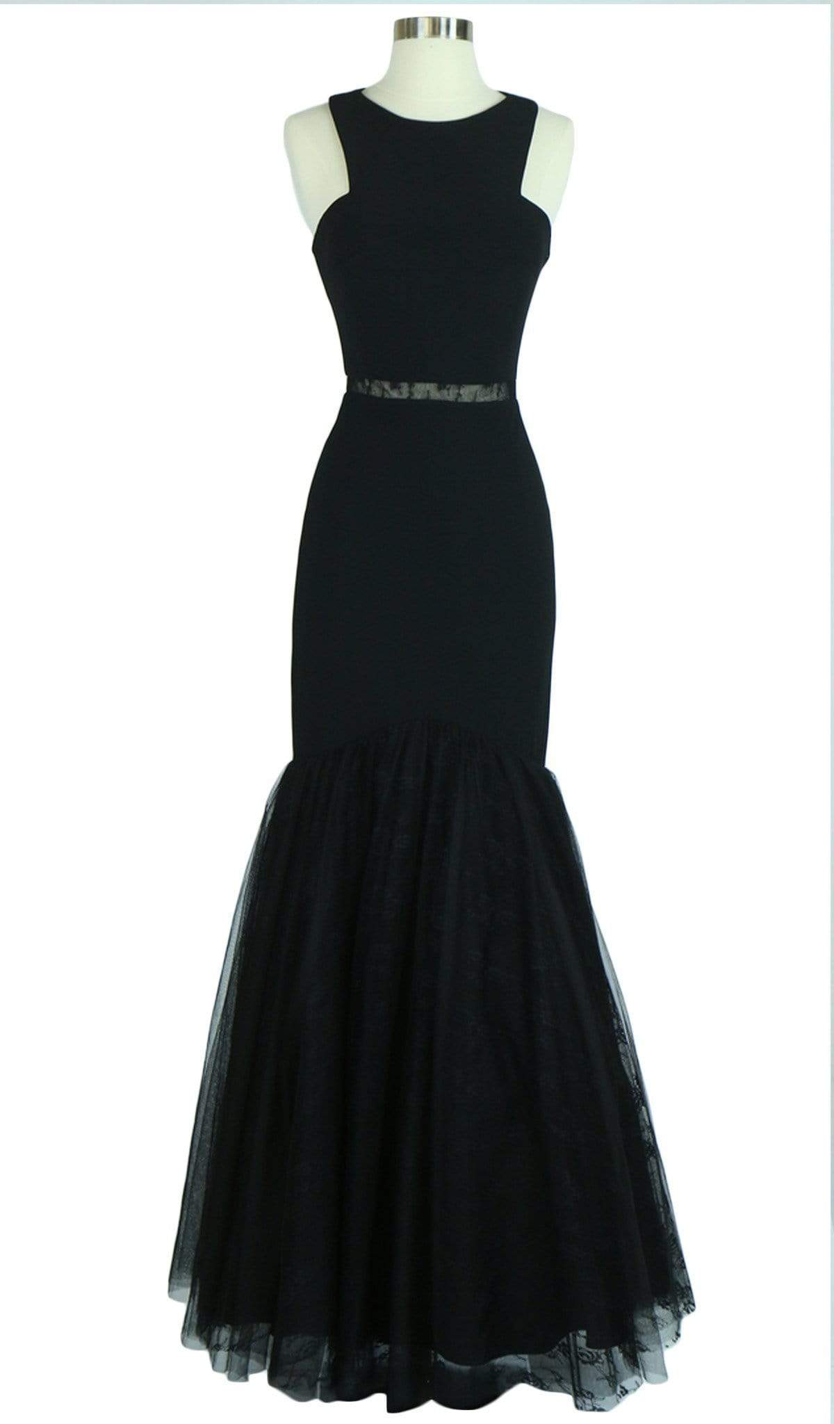 Lace Halter Sheath Prom Dress Dress XXS / Black