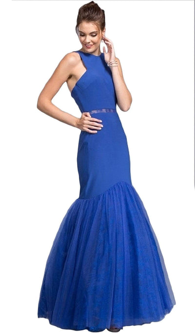 Lace Halter Sheath Prom Dress Dress XXS / Royal