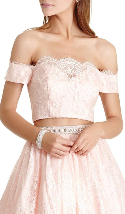 Lace Two Piece A-line Homecoming Dress Homecoming Dresses