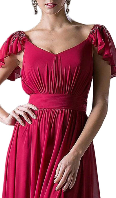 Ladivine 1002 Special Occasion Dress XS / Burgundy