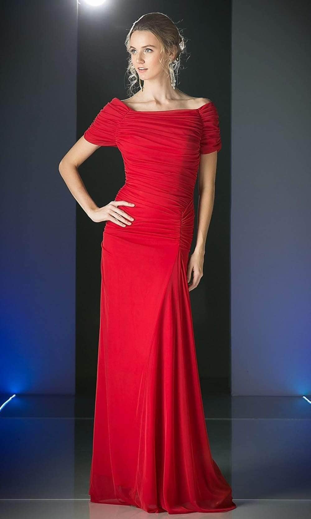Ladivine 3813 Mother of the Bride Dresses XS / A Red