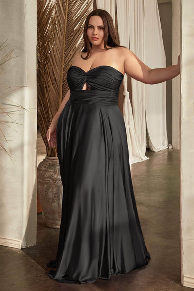 Ladivine 7496C - Ruched Cutout Evening Gown Special Occasion Dress