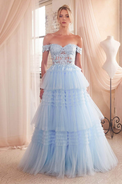 Ladivine 9315 - Embroidered Off-Shoulder Ballgown Special Occasion Dress