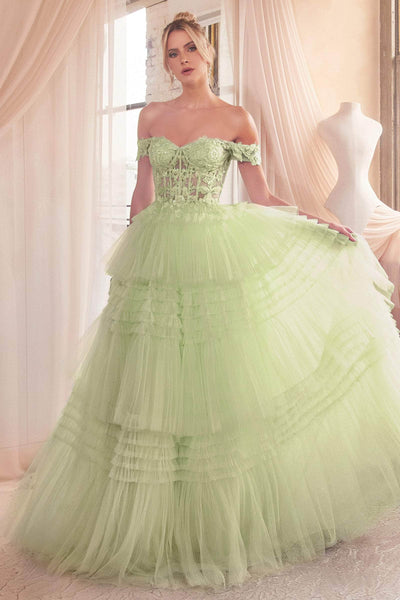 Ladivine 9315 - Embroidered Off-Shoulder Ballgown Special Occasion Dress