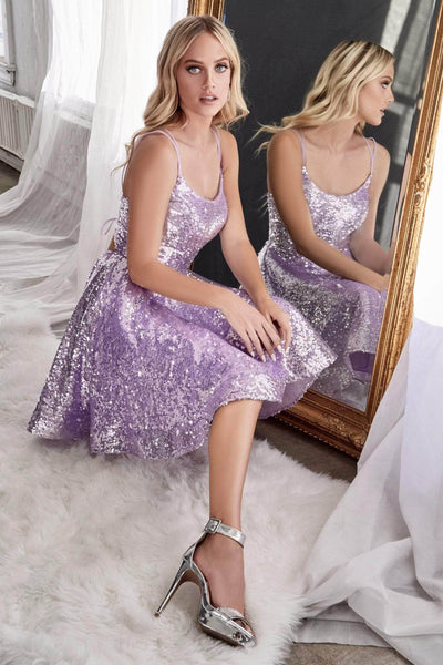 Ladivine AM398 Homecoming Dresses 2 / Lavender