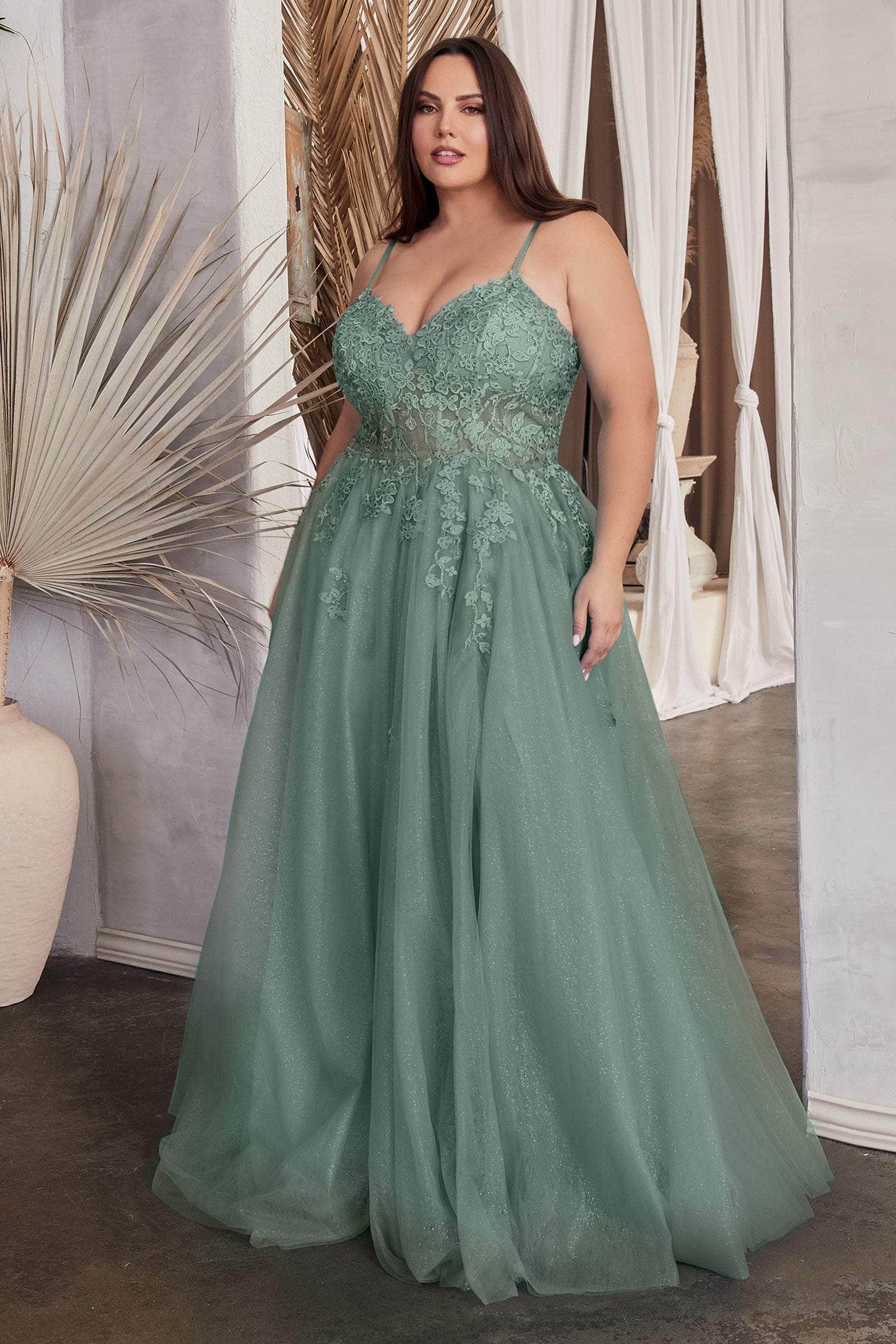 Ladivine C148C - Embroidered Sleeveless Gown Special Occasion Dress