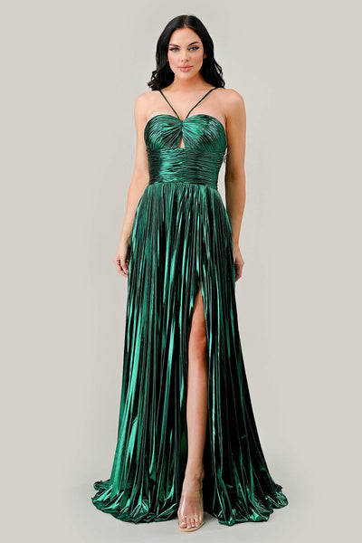 Ladivine C153 - Metallic Halter Evening Dress Special Occasion Dress