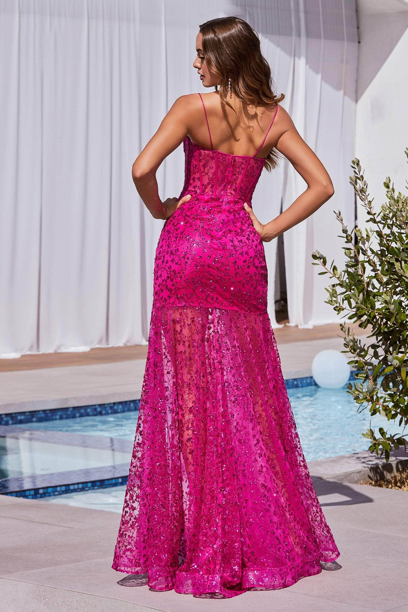 Ladivine C155 - Sequin Scoop Evening Dress Special Occasion Dress