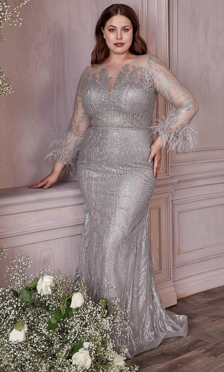 Ladivine - Glittered Gown CB090C In Silver