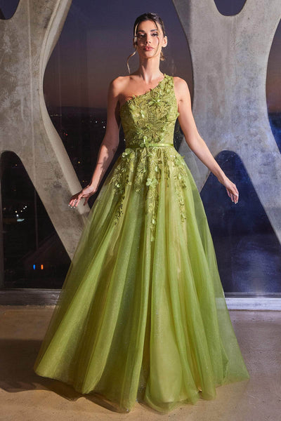 Ladivine CB145 - One-Sleeve 3D Embellished Ballgown Special Occasion Dress