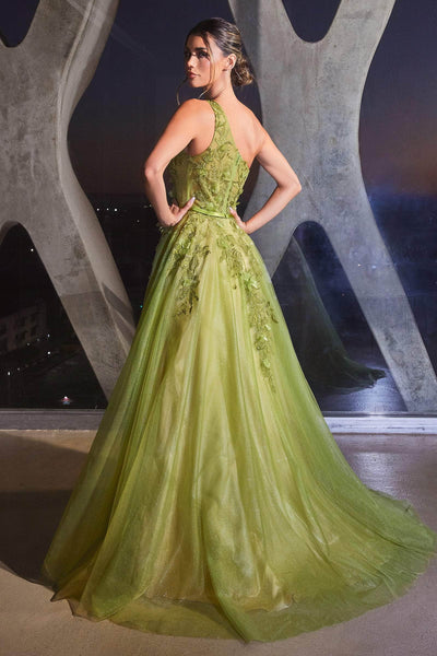 Ladivine CB145 - One-Sleeve 3D Embellished Ballgown Special Occasion Dress