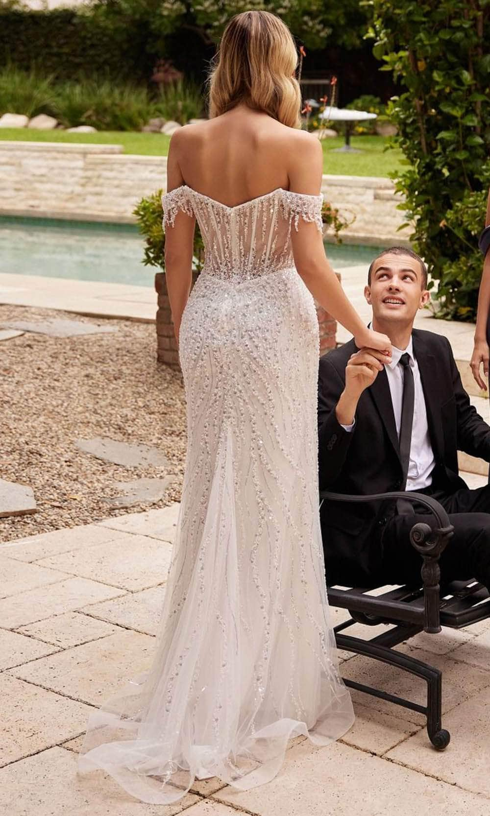 Full sequin wedding dress best sale