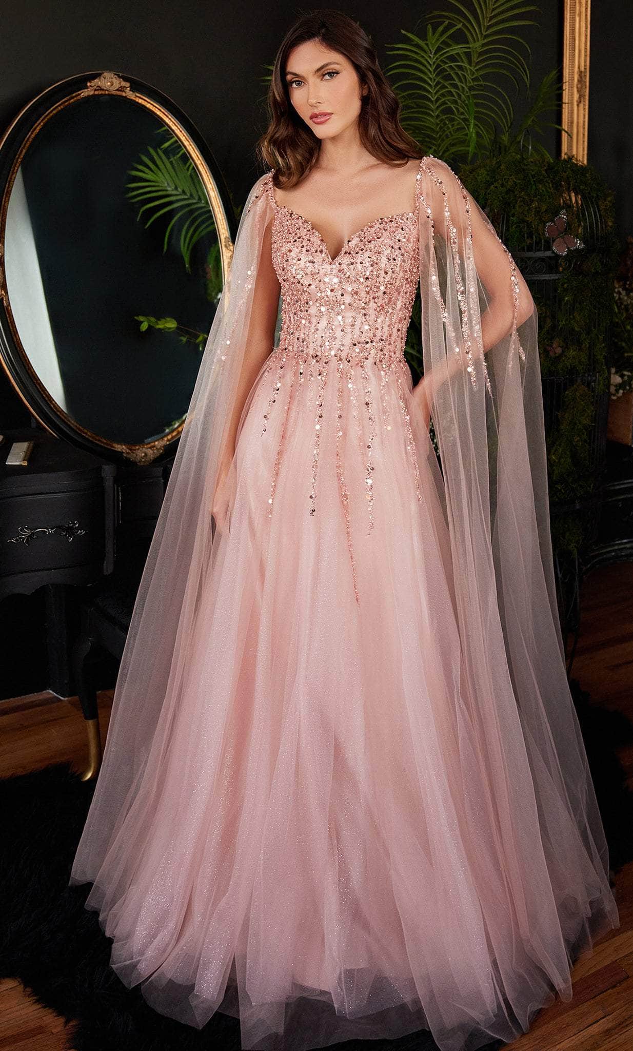 prom dress with cape sleeves Tight Prom Dress with Long Cape Sleeves
