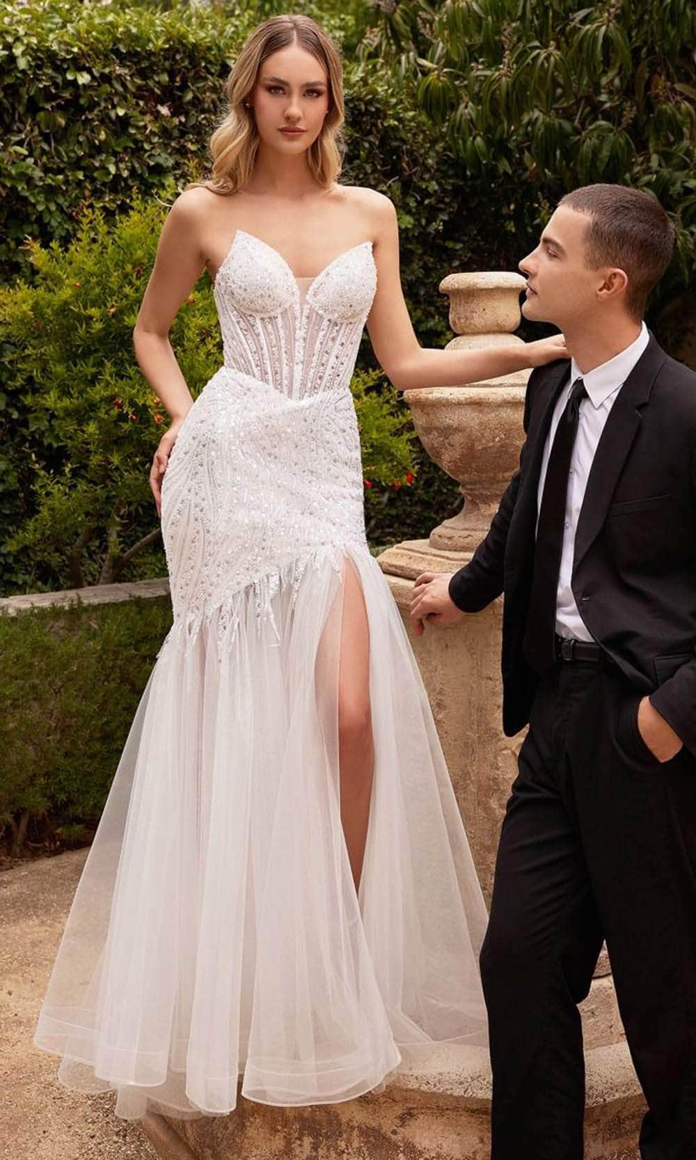 Ladivine CD0215W - Strapless Gown
