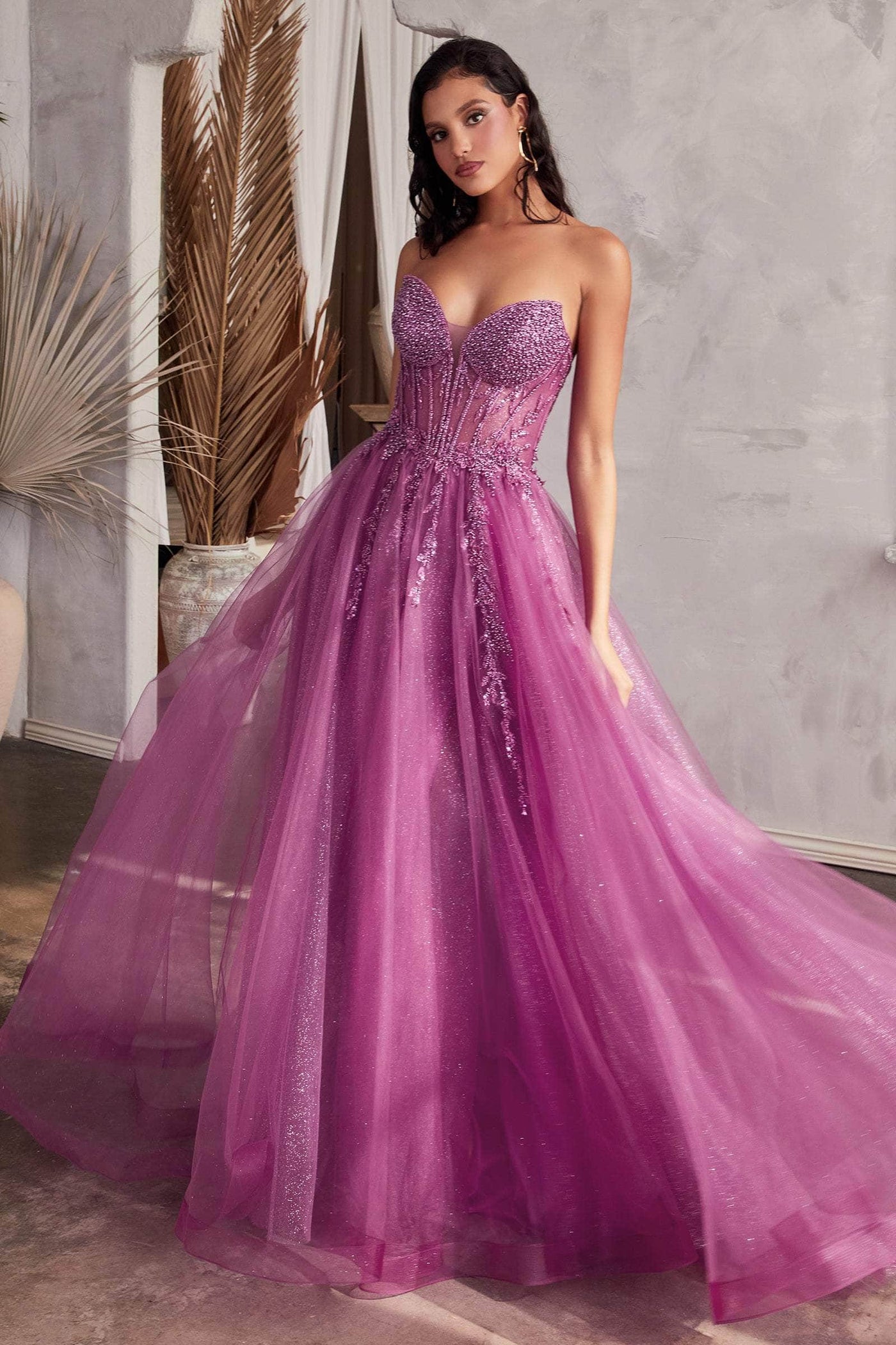 Ladivine CD0230 - Strapless Corset Prom Gown Special Occasion Dress